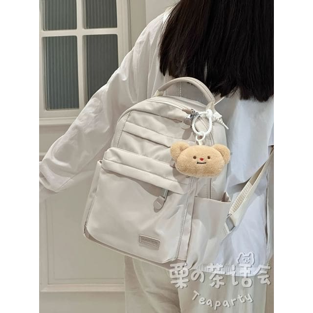 Applique Backpack / Bag Charm / Set - With Light Brown Bear