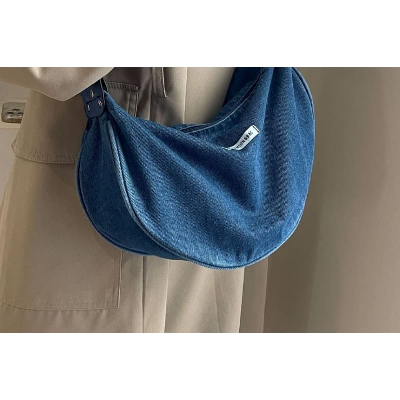 Applique Denim Crossbody Bag