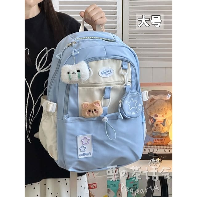 Applique Drawstring Laptop Backpack / Badge / Pouch / Bag