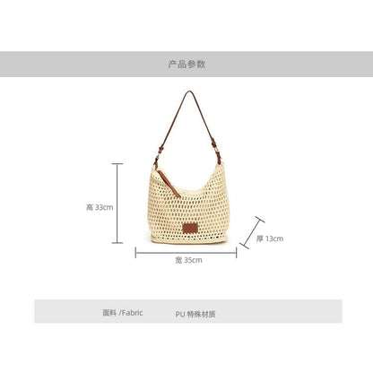 Applique Woven Tote Bag