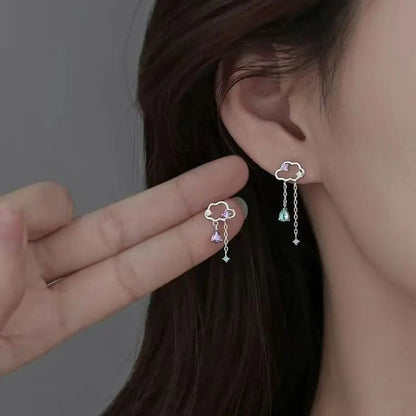 Kawaii Aesthetic Y2K Cute Fairy Asymmetric Cloud Earrings MK Kawaii Store