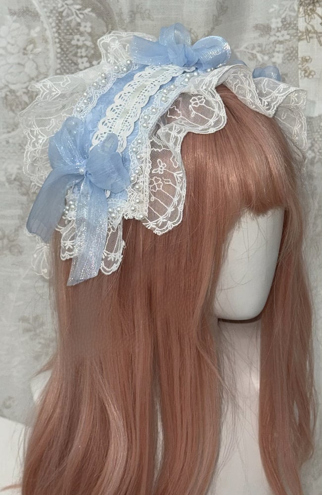 Dress Bows Lolita Full Skirt Blue White Decoration JSK Set Tiered and Hime Hanayome