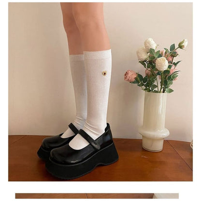 Badge Embroidered Socks