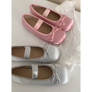Ballet Bow Vintage Flat Shoes - Shoes