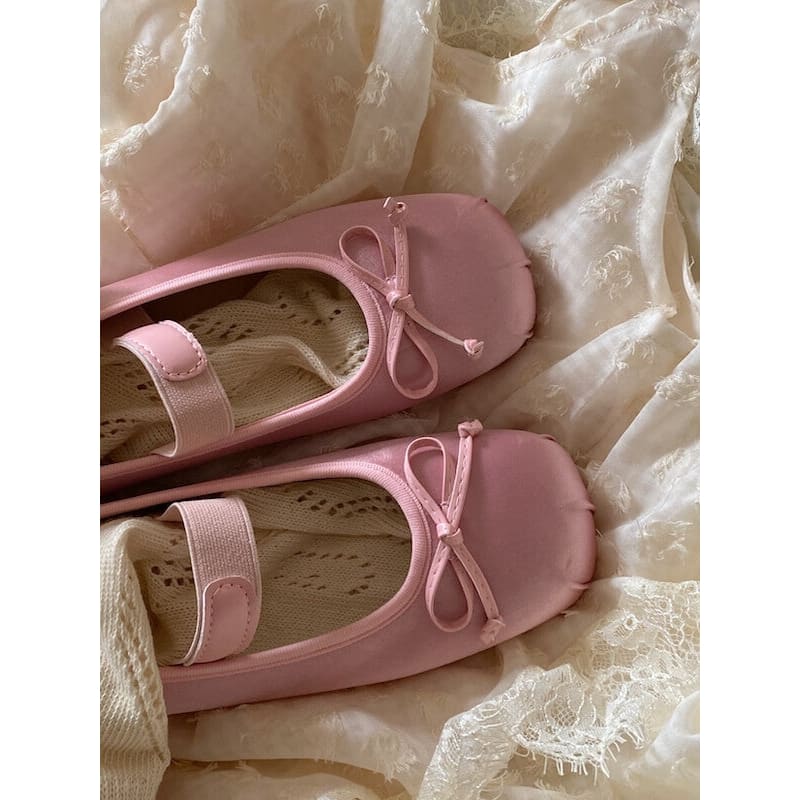 Ballet Bow Vintage Flat Shoes - Shoes