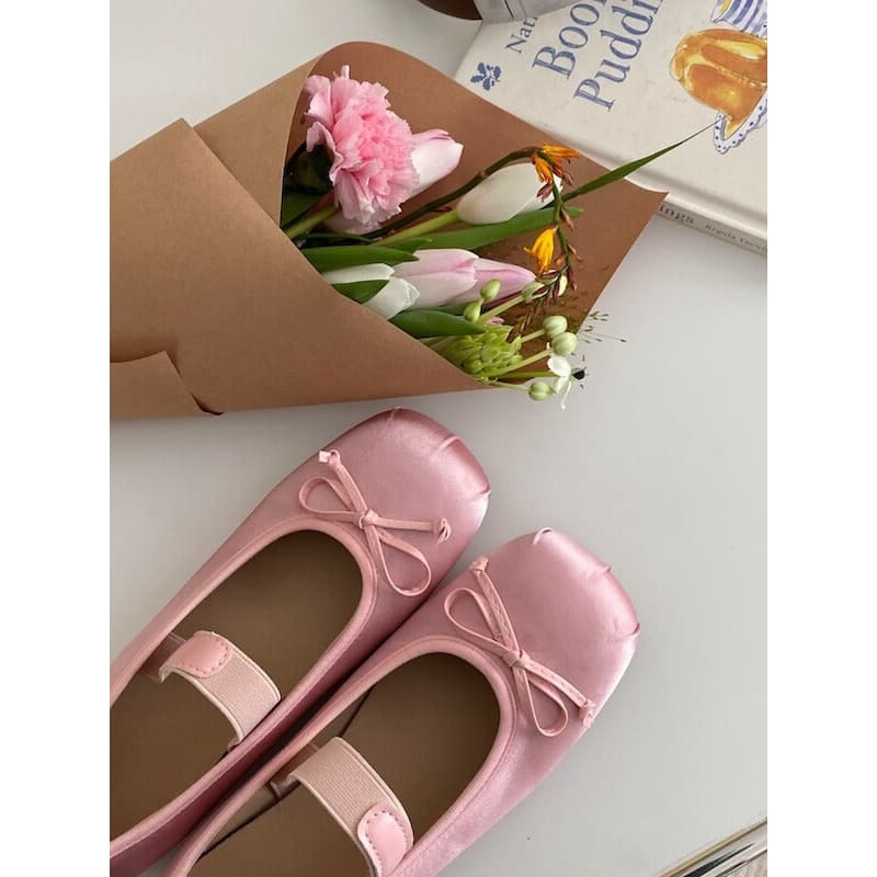 Ballet Bow Vintage Flat Shoes - Shoes