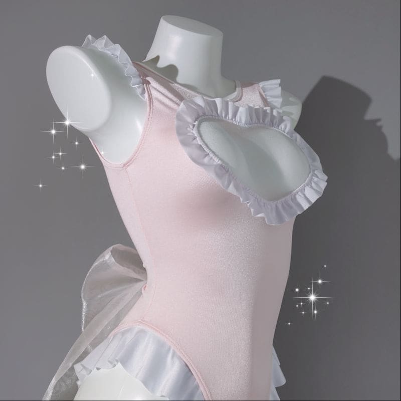 Ballet Princess Heart Jumpsuit Swimwear - Pink(No Gloves) /