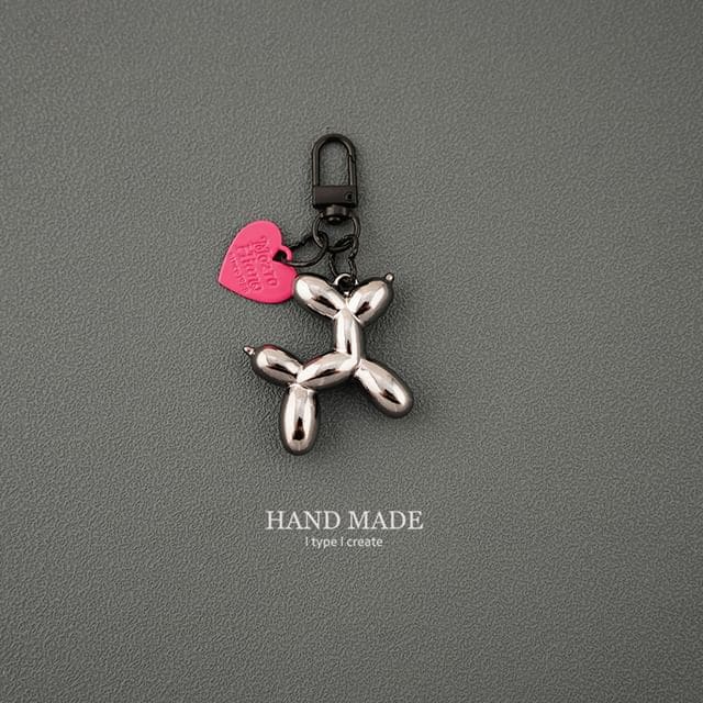 Balloon-Dog Bag Charm / Key Ring - Black / One Size