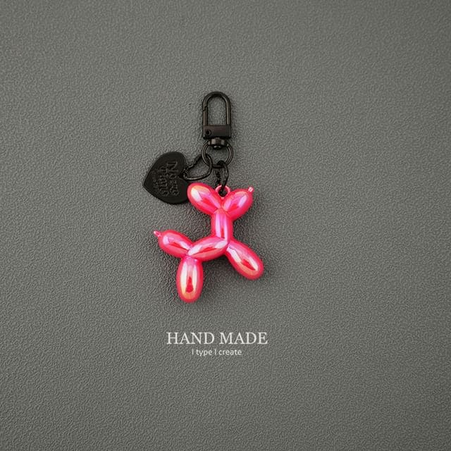 Balloon-Dog Bag Charm / Key Ring - Rose Pink / One Size