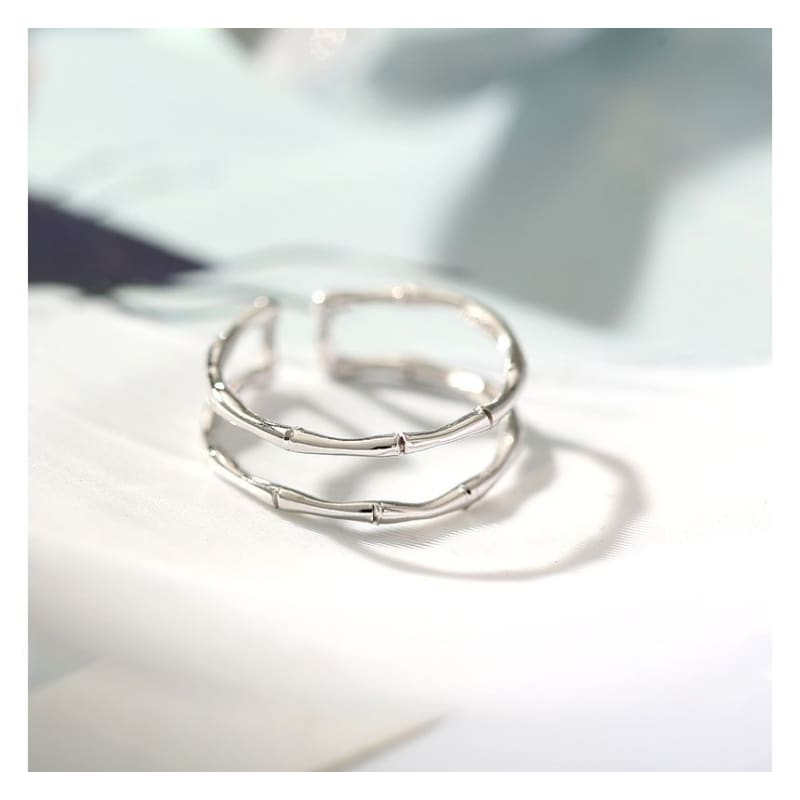 Bamboo Layered Alloy Open Ring