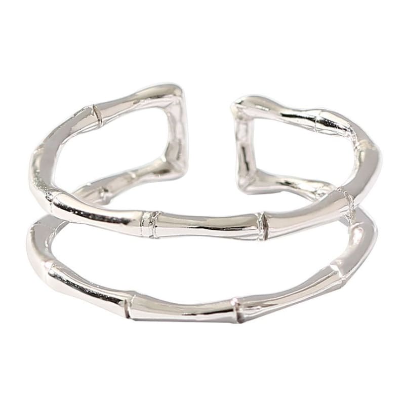 Bamboo Layered Alloy Open Ring