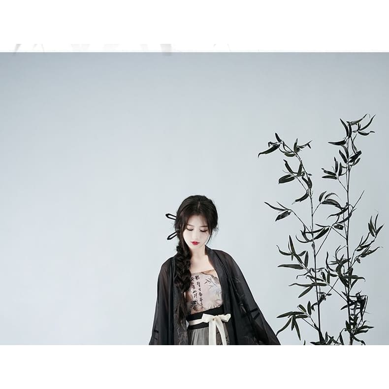 Bamboo Print Hanfu Costume Set