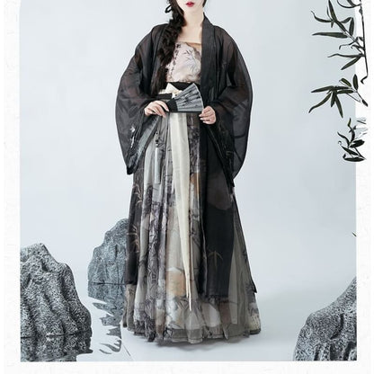 Bamboo Print Hanfu Costume Set