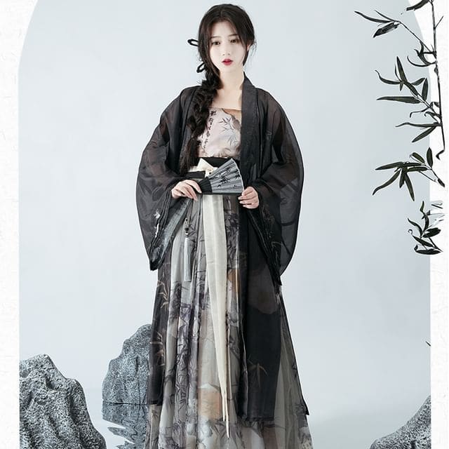 Bamboo Print Hanfu Costume Set