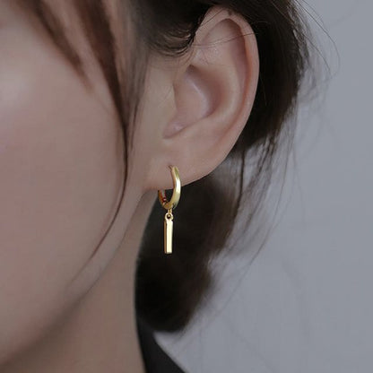 Bar Alloy Dangle Earring - 1 Pair - Gold / One Size