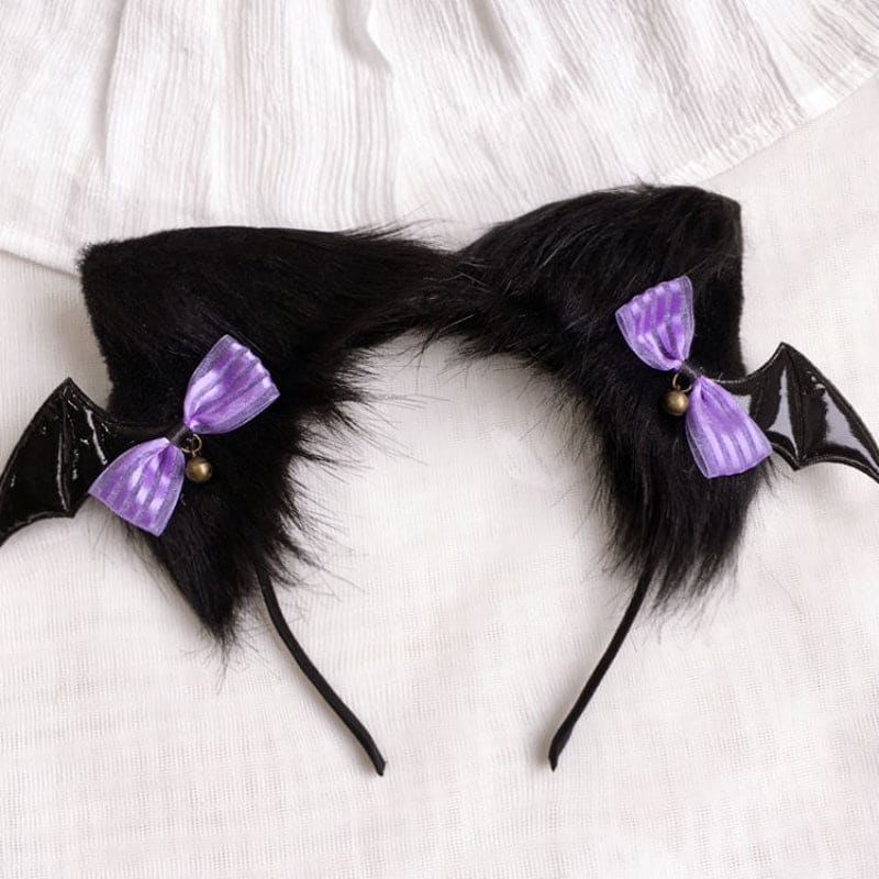 Batty Kitty Purple and Black Accessories ON1516 - Black Bow