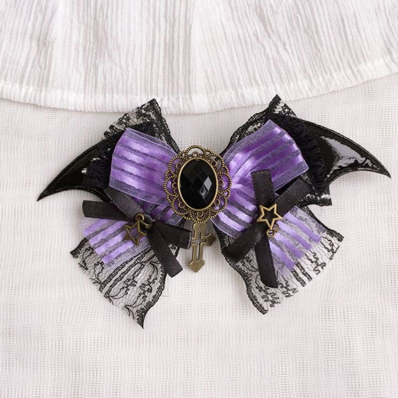 Batty Kitty Purple and Black Accessories ON1516 - Bow