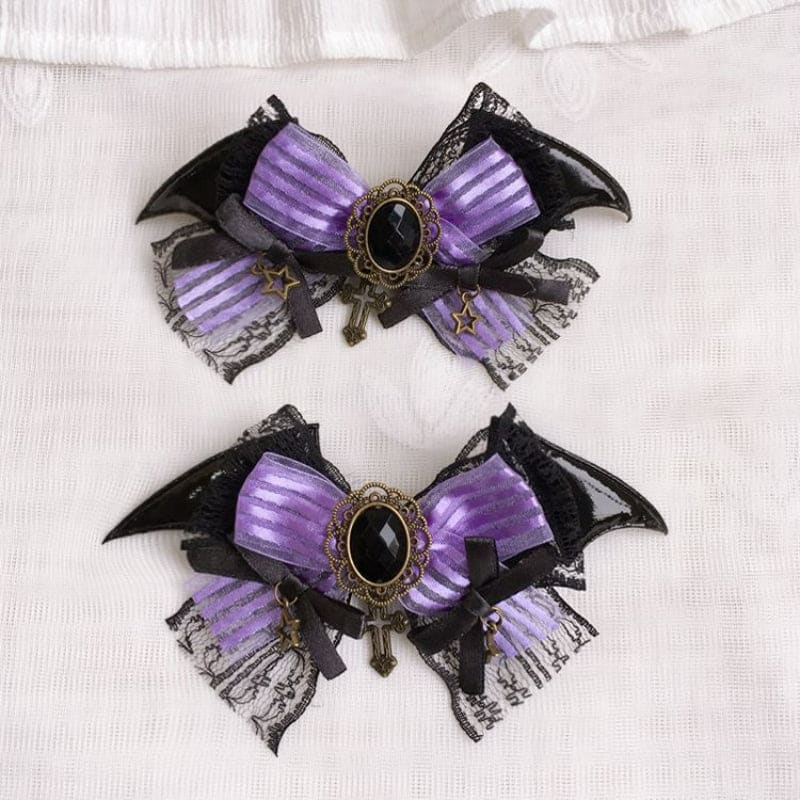 Batty Kitty Purple and Black Accessories ON1516 - Bow