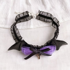 Batty Kitty Purple and Black Accessories ON1516 - Cross