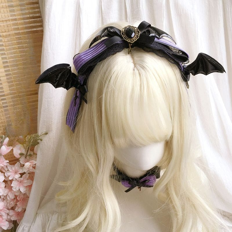 Batty Kitty Purple and Black Accessories ON1516 - Lace Wings