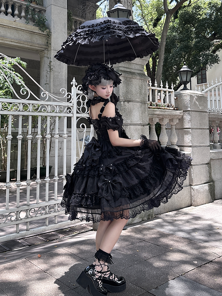 All Dress Accents Back Details Black Bead at Big Bow Lolita and Princess with