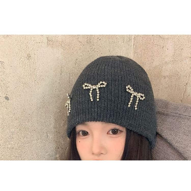 Beaded Ribbon Beanie