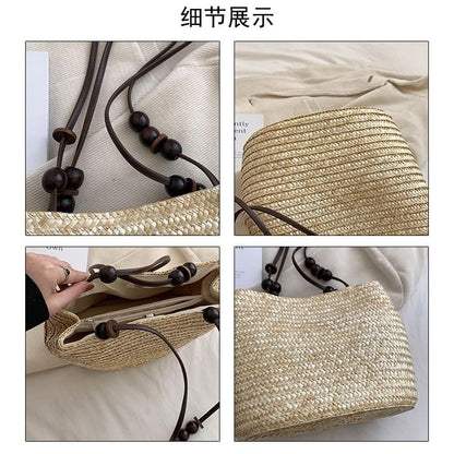 Beaded Woven Tote Bag