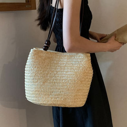 Beaded Woven Tote Bag