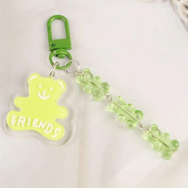 Bear Acrylic Bag Charm Keyring (Various Designs) - Q722-2