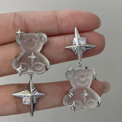 Bear Aesthetic Earrings - Standart / Silver - earrings