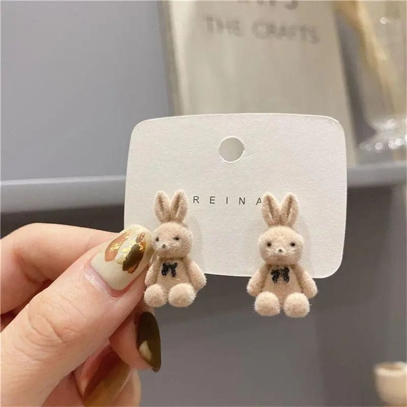 Kawaii Aesthetic Y2K Cute Fairy Bear and Rabbit Earrings MK Kawaii Store
