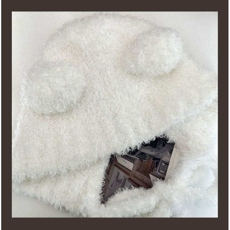 Bear Ear Chenille Trapper Hat