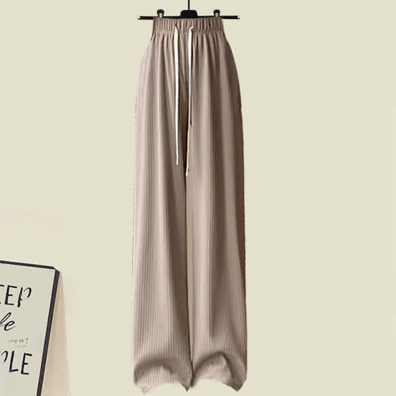 Bear Embroidery Polo T-Shirt Casual Pants - Khaki Pants / M