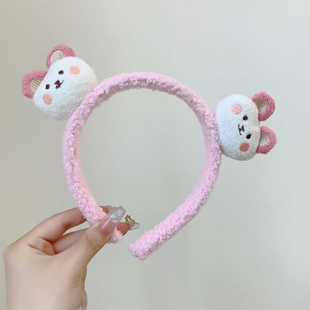 Bear Fleece Headband - Headband - Pink / One Size