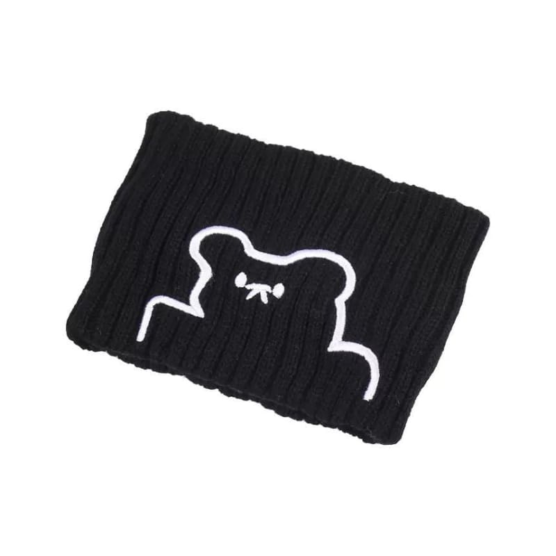 Bear Knit Headband - HM1013 - Black / One Size