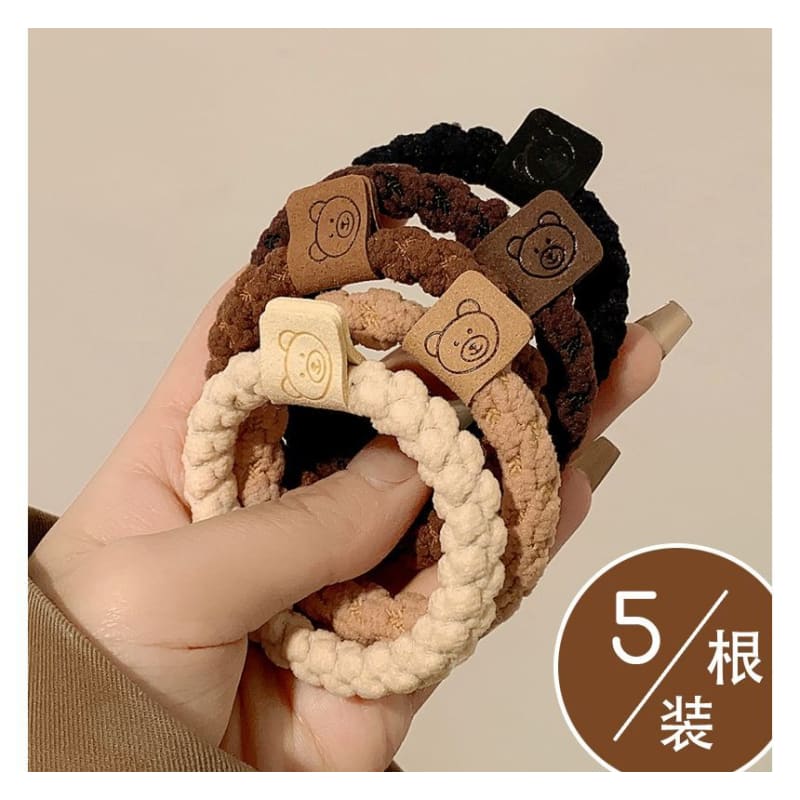 Bear Label Applique Hair Tie / Set