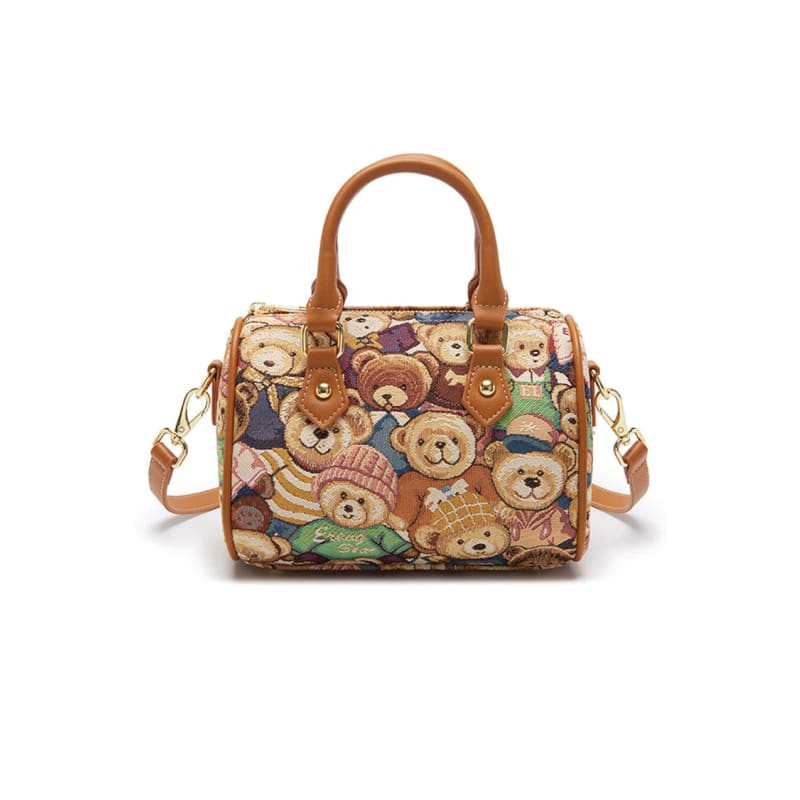 Bear Print Lolita Shoulder Bag - S / Brown