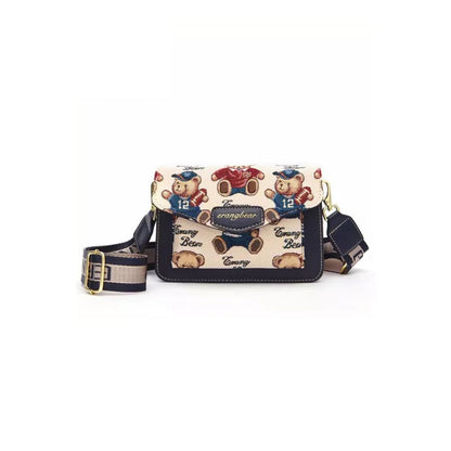 Bear Print Mini Crossbody Bag - One-Size / Blue