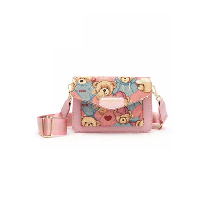 Bear Print Mini Crossbody Bag - One-Size / Pink