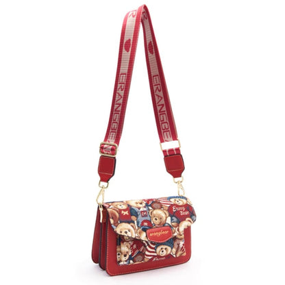 Bear Print Mini Crossbody Bag - One-Size / Red