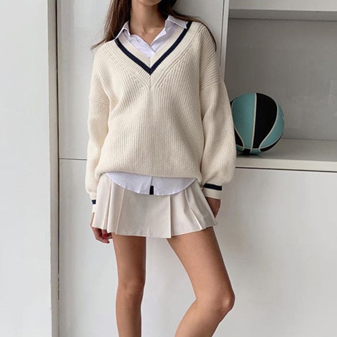 Beige Warm Knit Jumper - Sweaters