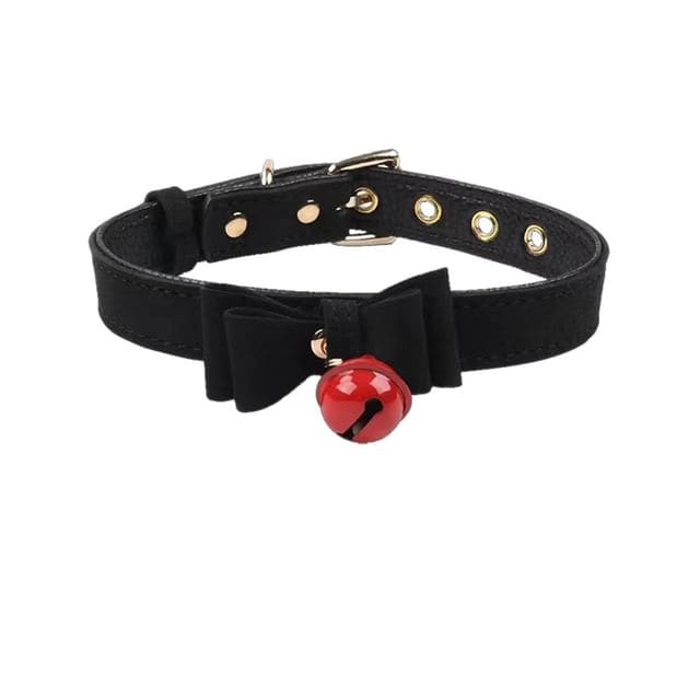 Bell Choker / Chain - Choker - Red Bell - Black / One Size