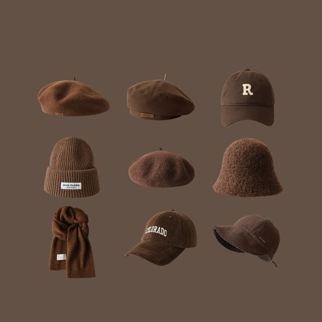 Beret / Baseball Cap / Bucket Hat / Applique Beanie