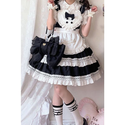 Big Black Bowknot Lolita Backpack