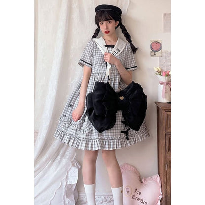 Big Black Bowknot Lolita Backpack