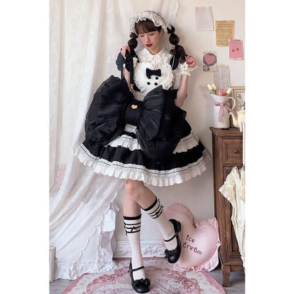 Big Black Bowknot Lolita Backpack