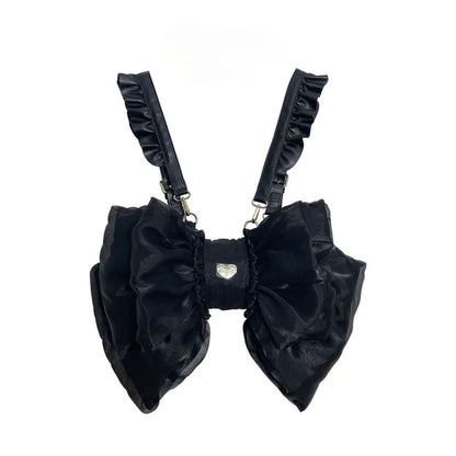 Big Black Bowknot Lolita Backpack - M / Black