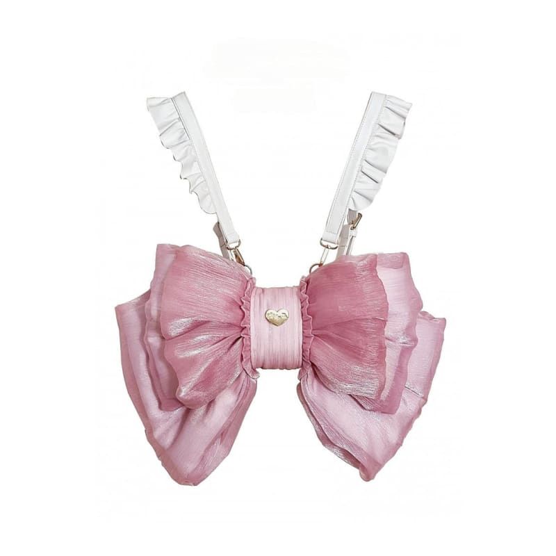 Big Pink Bowknot Lolita Backpack - S / Pink