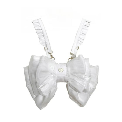 Big White Bowknot Lolita Backpack - S / White