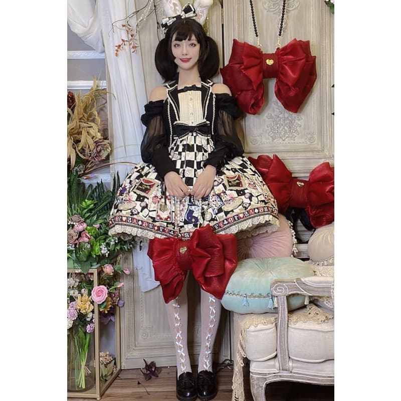 Big Wine Red Bowknot Lolita Backpack